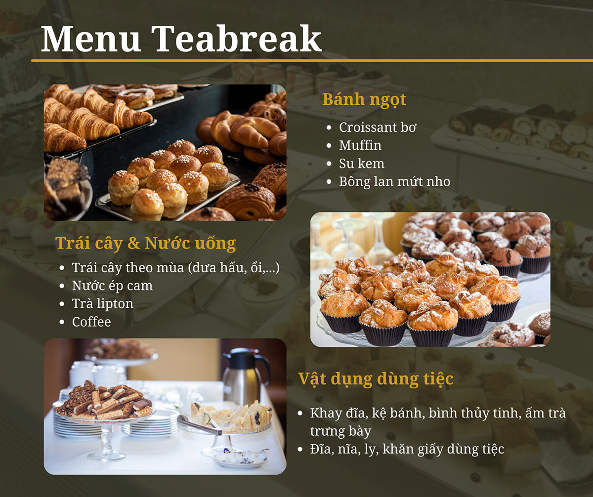Teabreak cho tiệc cưới - menu