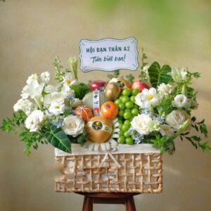 GIỎ KÍNH LỄ TRÁI & HOA SEN PREMIUM