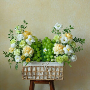 LUMIÈRE FRUIT BASKET/GIỎ LỤC BÌNH NHO HOA TONE VÀNG